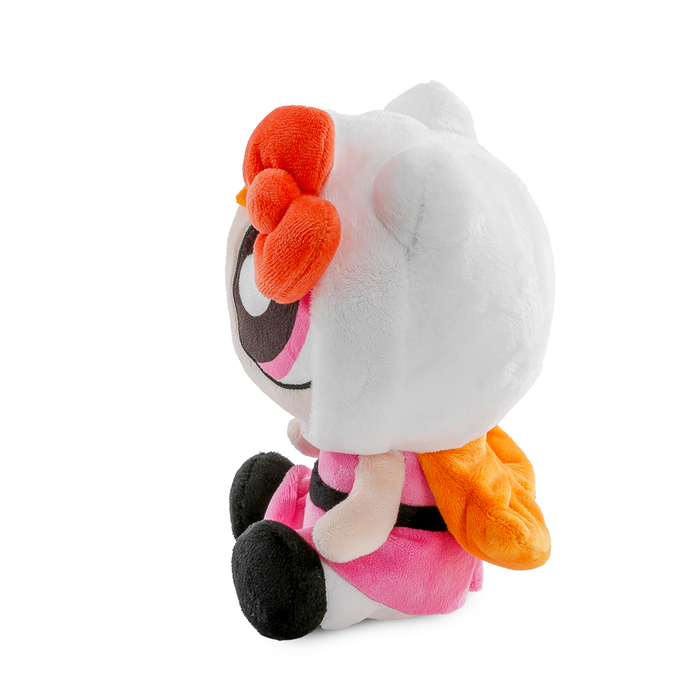Hello Kitty and Powerpuff Girls Blossom plush toy by Sanrio, soft and cuddly character plush for fans of Hello Kitty and The Powerpuff Girls