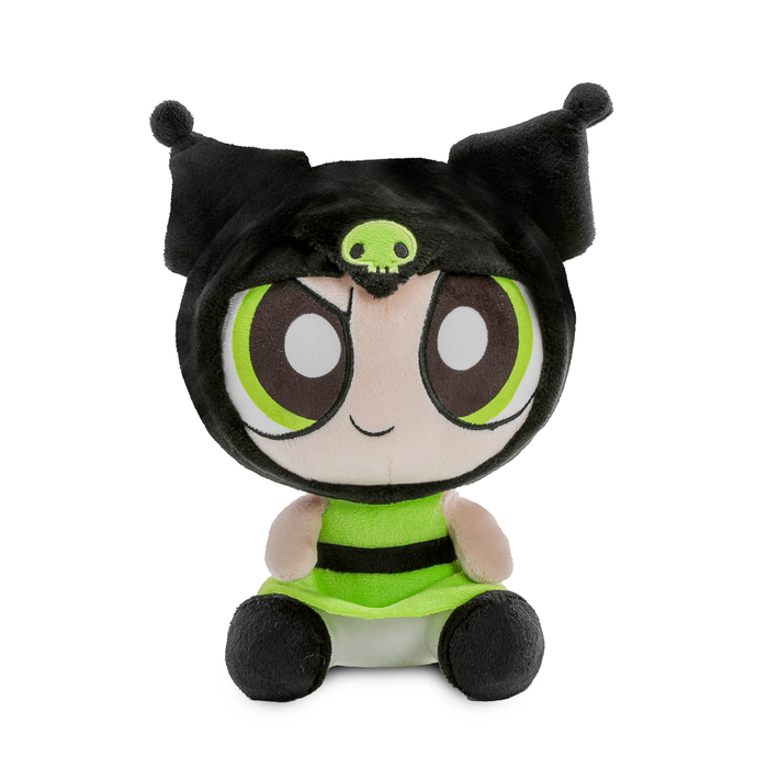 Sanrio Hello Kitty and Friends x Powerpuff Girls Buttercup Phunny Plush, soft cartoon plush toy with detailed character features.