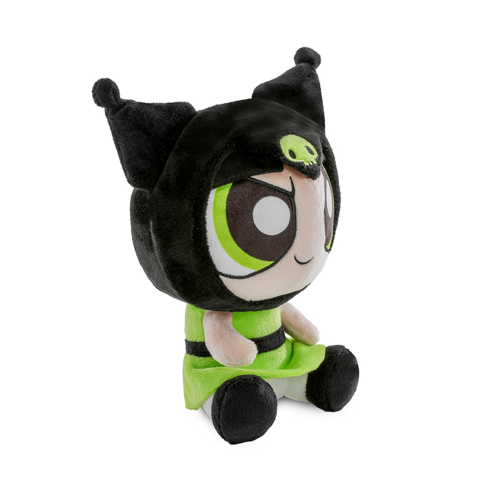 Sanrio Hello Kitty and Friends x The Powerpuff Girls Buttercup Phunny Plush, soft character plush toy for collectors and fans.