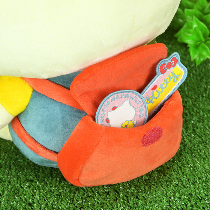 Sanrio Hello Kitty® Camp Adventure large plush toy with pink bow, soft fabric, and detailed features, perfect for cuddling.