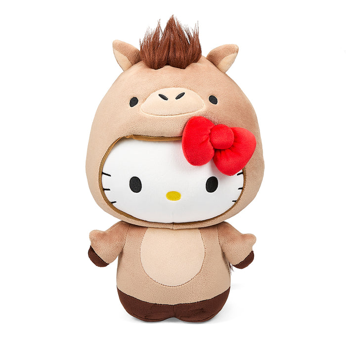 Hello Kitty Chinese Zodiac Year of the Horse 13-inch plush by Sanrio, featuring a cute horse-shaped plush toy.
