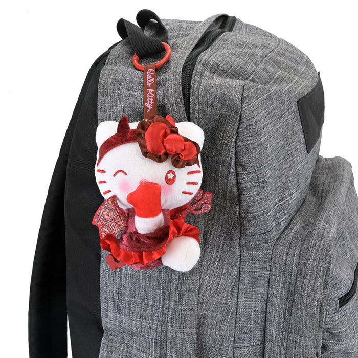 Sanrio Hello Kitty devil plush charm, adorable SDCC debut pre-order, featuring cute devil horns and a plush, plush charm design.