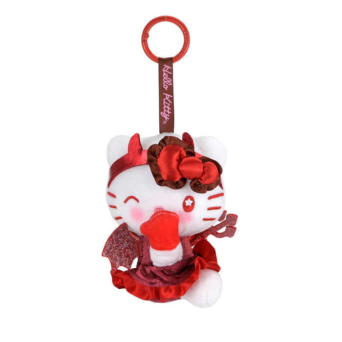 Sanrio Hello Kitty® devilish plush charm with devil horns and cute expression, pre-order SDCC debut plush accessory.