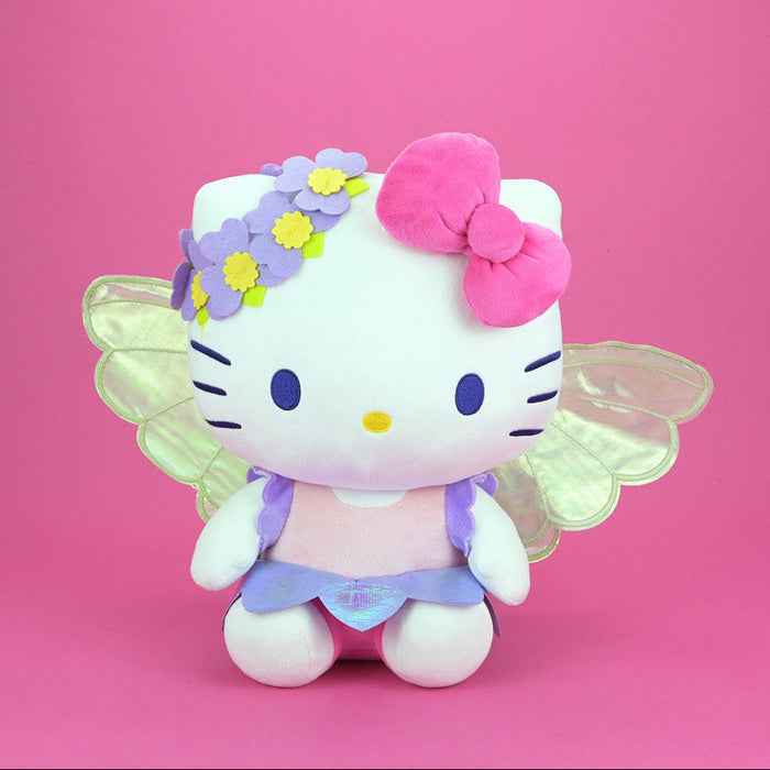 Large Hello Kitty Forest Fairy plush by Sanrio featuring a soft, cuddly plush toy with fairy wings and whimsical forest-themed design.