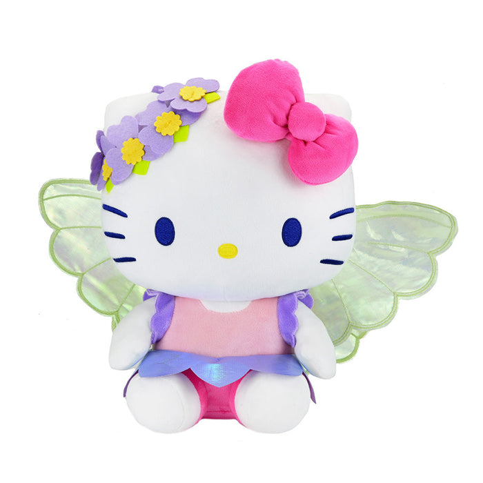 Sanrio Hello Kitty Forest Fairy large plush toy with pink dress and fairy wings, soft and cuddly character for children.