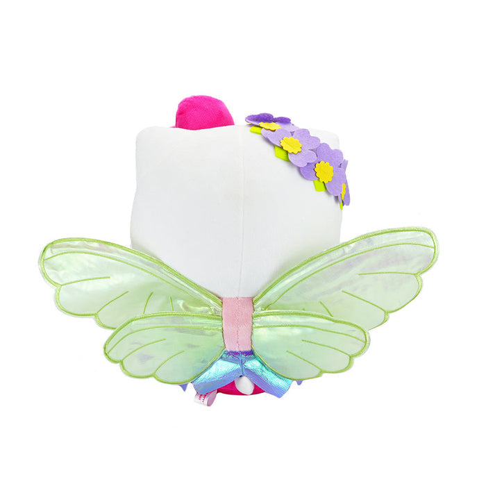 Large Hello Kitty Forest Fairy plush by Sanrio featuring soft fabric and detailed fairy costume, perfect for cuddling and display.