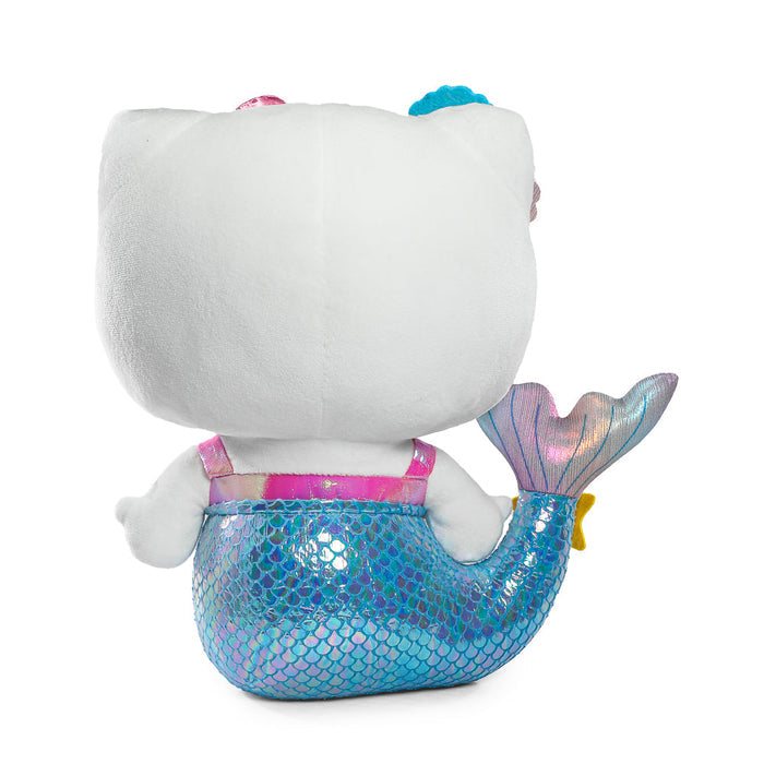 Hello Kitty® mermaid plush by Kidrobot featuring a soft, colorful plush toy with a mermaid tail and Hello Kitty face design.
