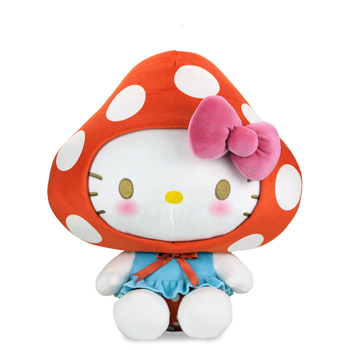 Large Hello Kitty® Mushroom plush by Sanrio featuring soft fabric and cute design, perfect for collectors and plush toy fans.