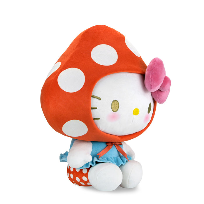 Hello Kitty® Mushroom Large Plush by Sanrio, soft and cuddly plush toy featuring Hello Kitty with a mushroom design.