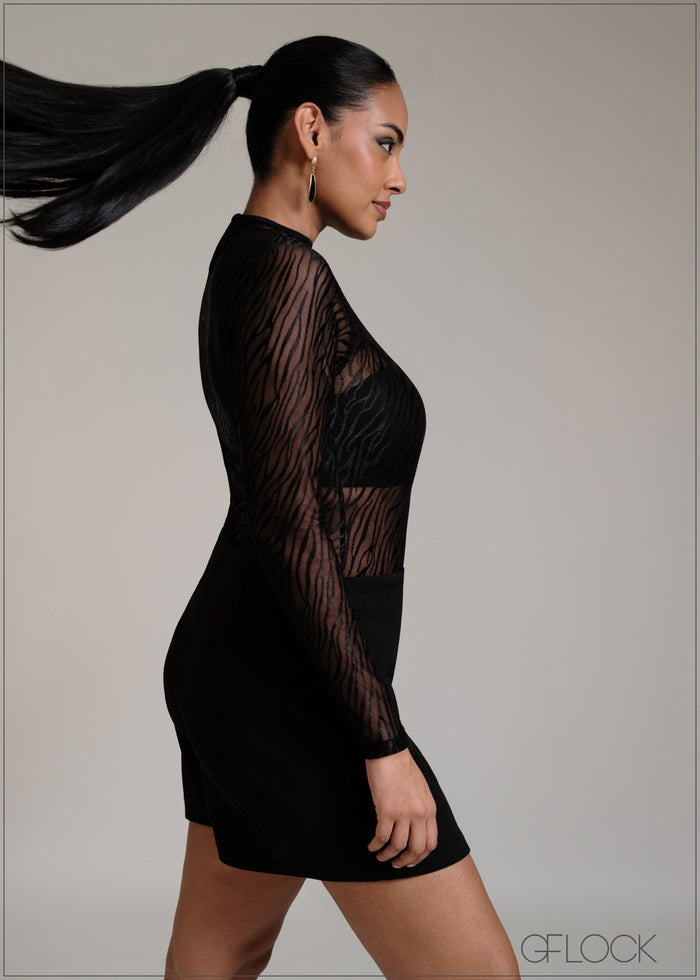 Long sleeve lace bodysuit