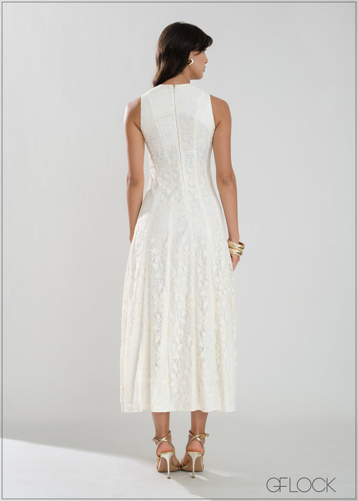 High Neck Sleeveless Maxi Dress - 221225