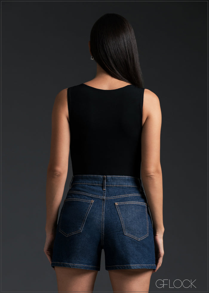 High Rise Denim Short - 170825