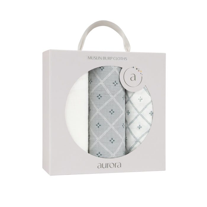 Hypoallergenic Grey Burp Cloth set