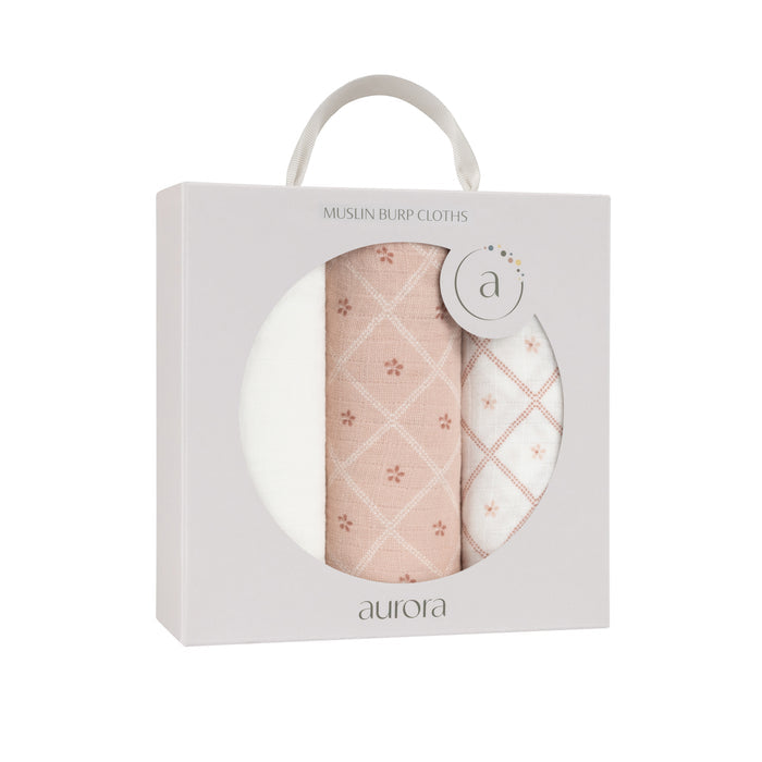 Hypoallergenic Gift ready Pink Burp Cloth set