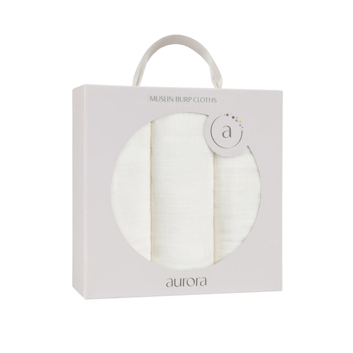 Hypoallergenic Gift ready ivory Burp Cloth set