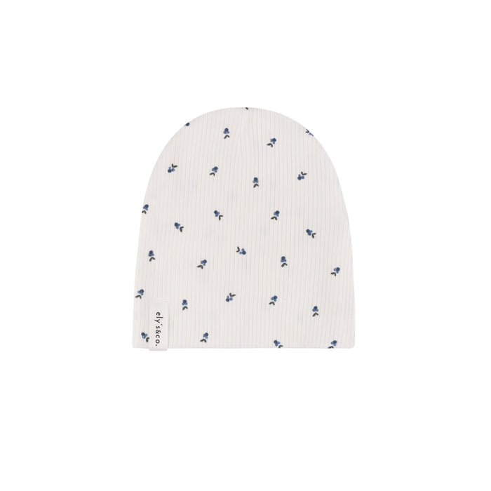 Ivory/Blue Berry Beanie