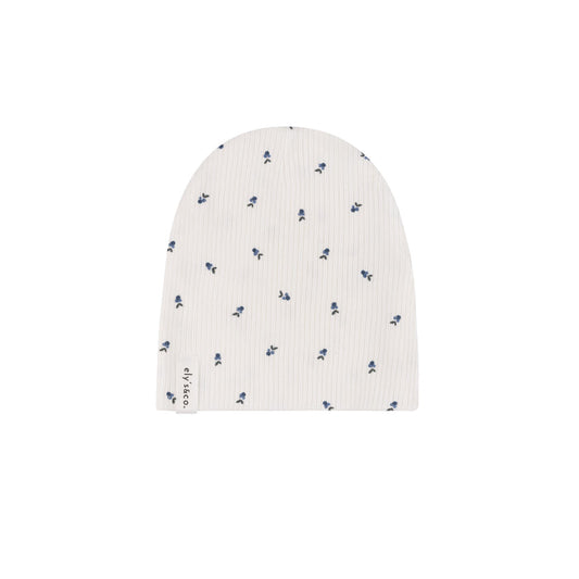 Ivory/Blue Berry Beanie