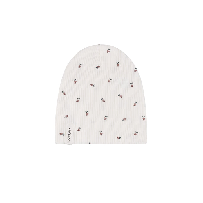Ivory/Plum Berry beanie