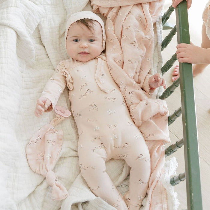 Jersey Cotton - Vintage Birds Collection - Bamboo Muslin Paci Lovey