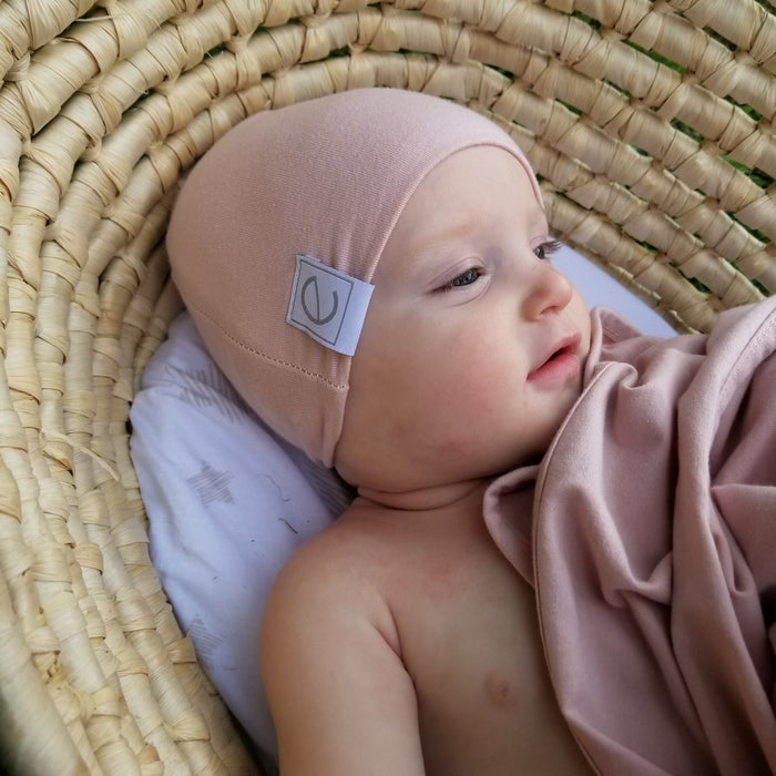 Jersey Cotton Beanie Hat - Blush Pink