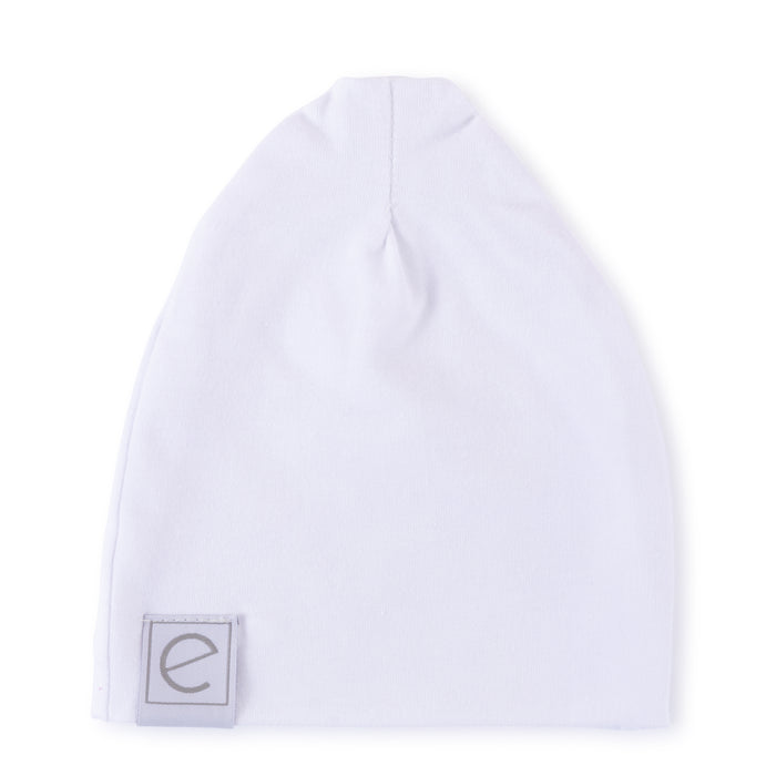 Jersey Cotton Beanie Hat - White