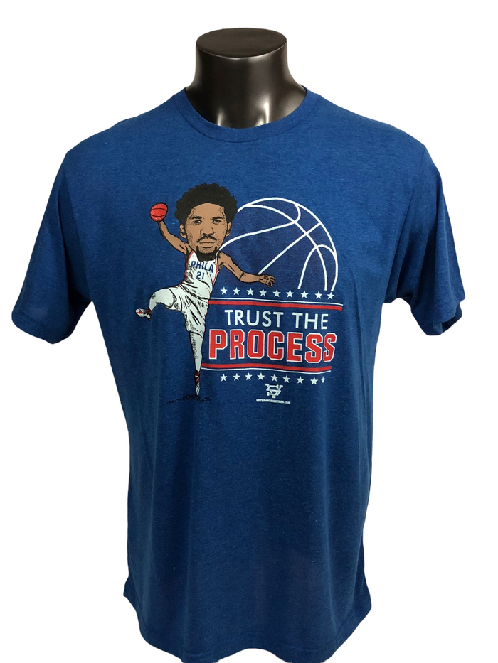 JOEL EMBIID TRUST THE PROCESS PHILADELPHIA SIXERS RETRO T-SHIRT