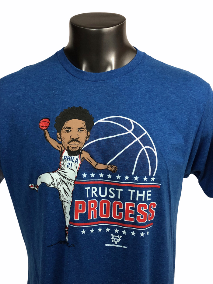 JOEL EMBIID TRUST THE PROCESS PHILADELPHIA SIXERS RETRO T-SHIRT