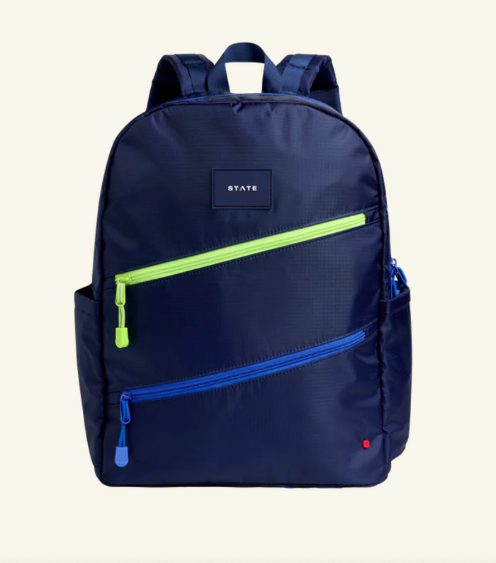 Navy Diagonal Zipper / Large