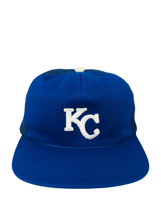 KANSAS CITY ROYALS VINTAGE 1980'S MLB TWINS MESH SNAPBACK ADULT HAT S / M