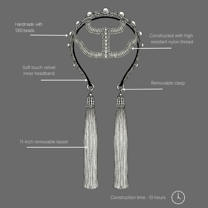 Object & Dawn user manual for modular luxury beaded headband with soft velvet