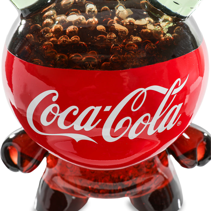 Limited edition Kidrobot Coca-Cola 8-inch resin Dunny art figure, featuring vibrant Coca-Cola branding and detailed design.
