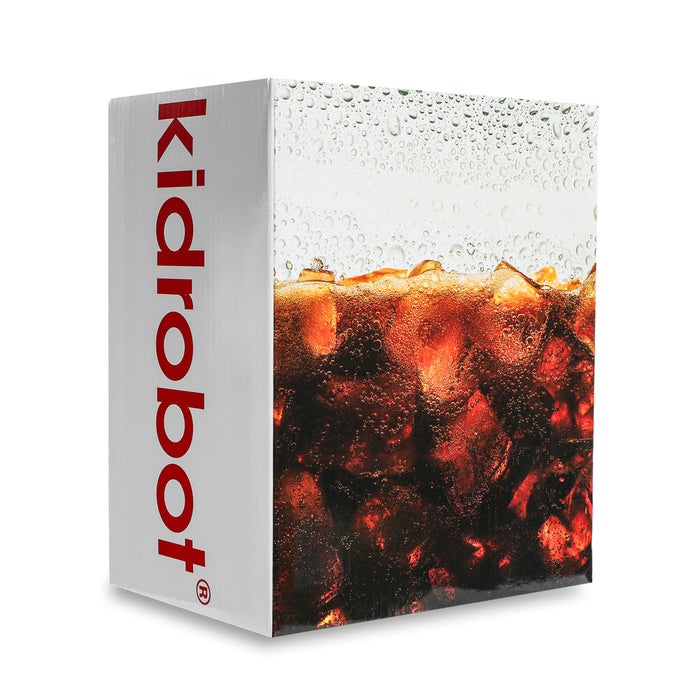 Limited edition Kidrobot Coca-Cola 8-inch resin Dunny art figure, featuring a colorful Coca-Cola design and detailed sculpting.