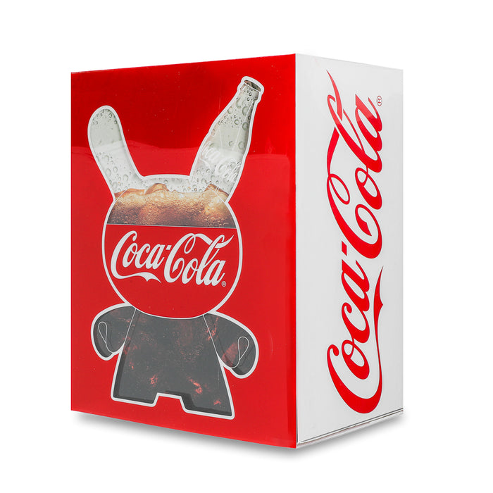 Coca-Cola Kidrobot 8-inch resin Dunny art figure, limited edition collectible with Coca-Cola branding and detailed design.