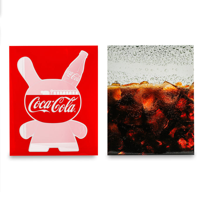Limited edition Kidrobot Coca-Cola 8-inch resin Dunny art figure, featuring vibrant Coca-Cola branding and detailed design.