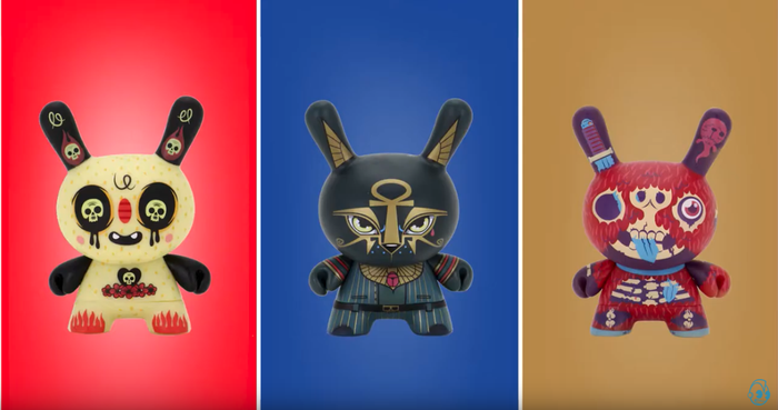 Kidrobot Exquisite Corpse Dunny Series figure in a blind box, featuring a unique, artist-designed collectible Dunny toy.