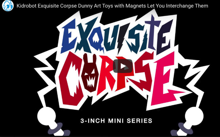 Kidrobot Exquisite Corpse Dunny Series figure, collectible Dunny toy with unique artistic design, boxed for display or collection.