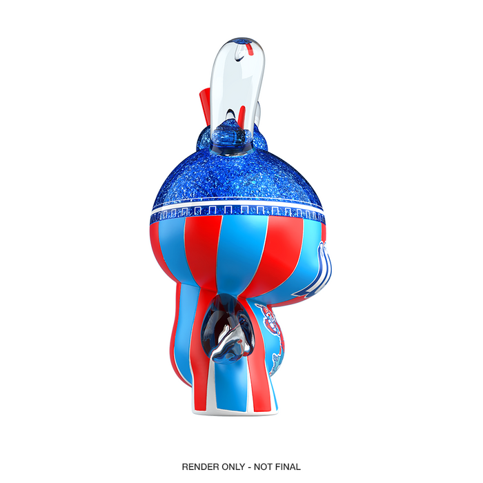 Kidrobot ICEE Blue Raspberry 3-inch resin Dunny art figure, showcasing vibrant blue and red design, SDCC debut collectible.