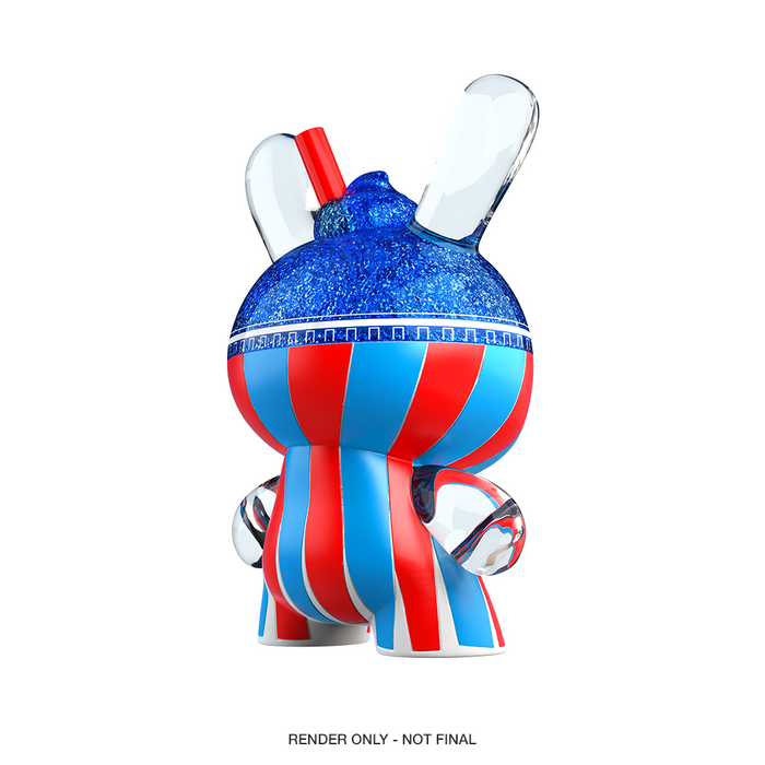 Kidrobot ICEE Blue Raspberry 3-inch resin Dunny art figure, featuring vibrant blue raspberry design, debut at SDCC.