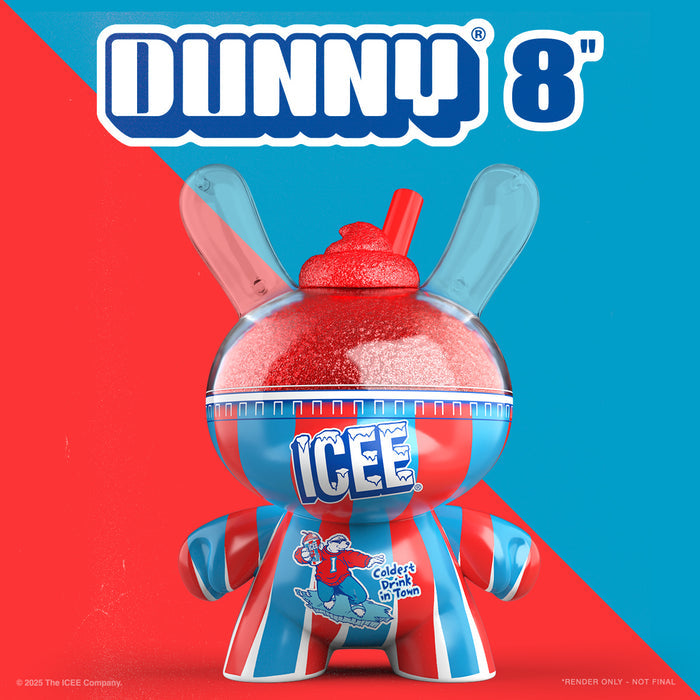 Cherry ICEE 8-inch Dunny art figure by Kidrobot and ICEE, featuring vibrant cherry-themed design and detailed collectible style.