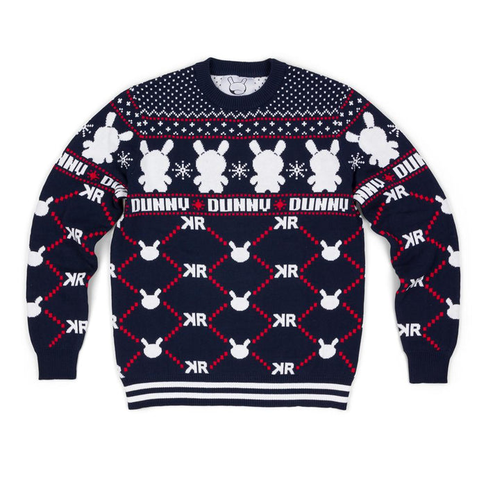 Kidrobot Signature Dunny Holiday Sweater for kids, featuring colorful Dunny design on festive apparel.