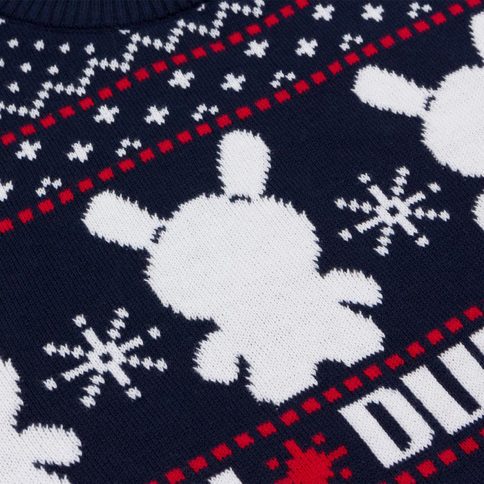 Kidrobot Signature Dunny holiday sweater in small size, featuring festive graphic design, cozy apparel for kids.