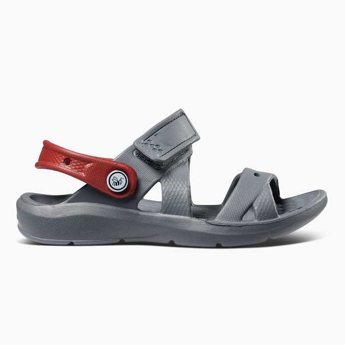 Charcoal/Red Kids Adventure Sandal#color_charcoal-red