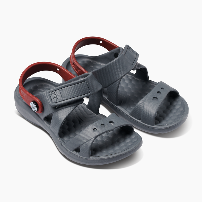 Charcoal/Red Kids Adventure Sandal#color_charcoal-red