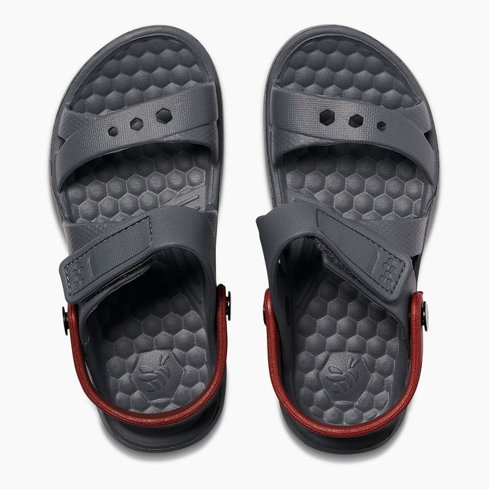 Charcoal/Red Kids Adventure Sandal#color_charcoal-red