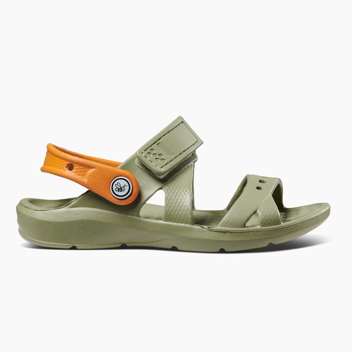 Olive/Burnt Orange Kids Adventure Sandal#color_olive-burnt-orange