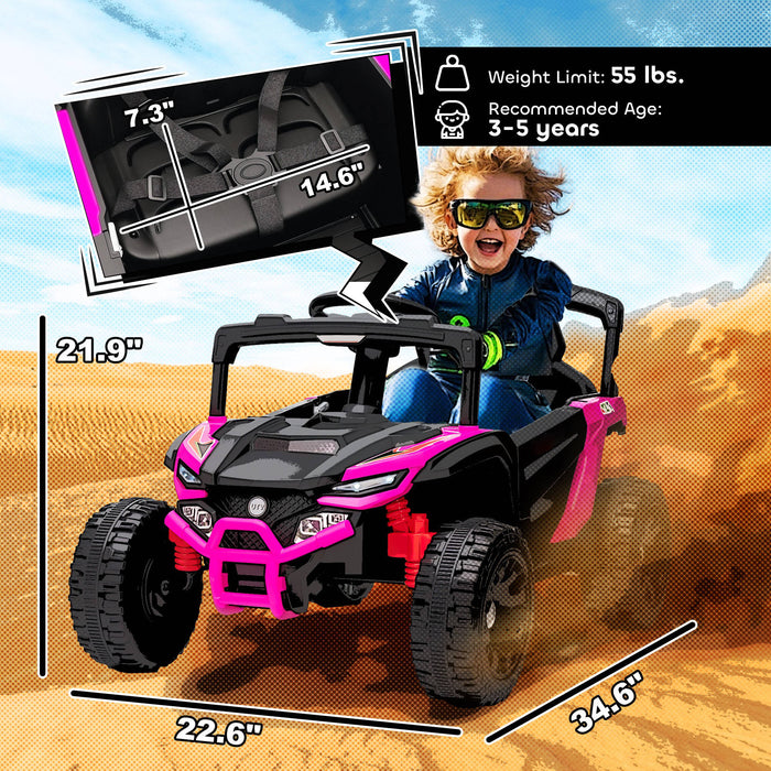 Kids Ride On Truck With Dual Motors For 3-8 Boys Girls