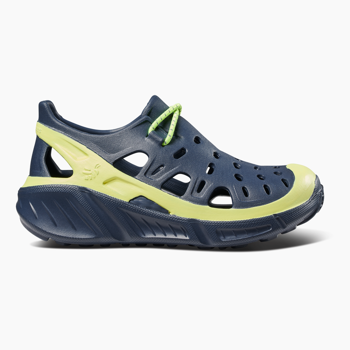 True Navy/Safety Yellow Kids' Trekking Shoe#color_true-navy-safety-yellow