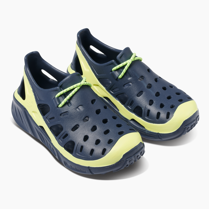 True Navy/Safety Yellow Kids' Trekking Shoe#color_true-navy-safety-yellow