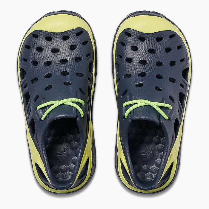 True Navy/Safety Yellow Kids' Trekking Shoe#color_true-navy-safety-yellow
