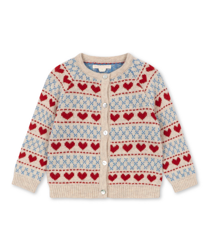 Konges Slojd Belou Knit Cardigan in Hearts